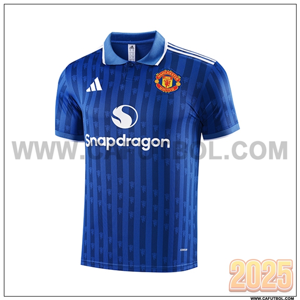 Camiseta Polo Manchester United Azul 2025 2026