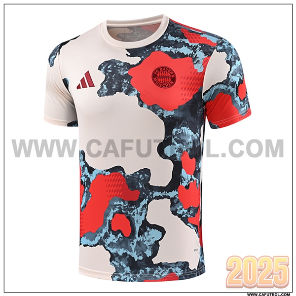 Camiseta Entrenamiento Bayern Munich Beige/Rojo/Azul 2025 2026