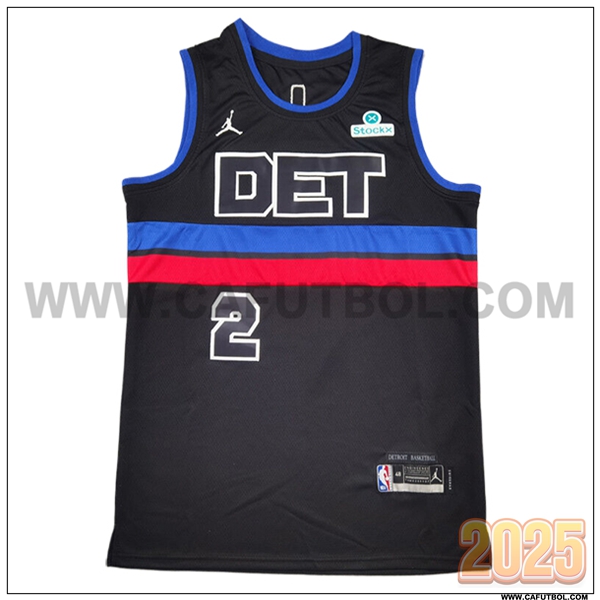 Camisetas NBA Detroit Pistons (CUNNINGHAM #2) 2025/26 Negro