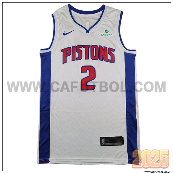 Camisetas NBA Detroit Pistons (CUNNINGHAM #2) 2025/26 Blanco/Rojo/Azul