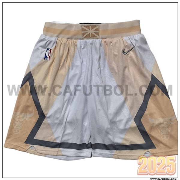 Cortos NBA Chicago Bulls 2025/26 Blanco/Naranja/Gris