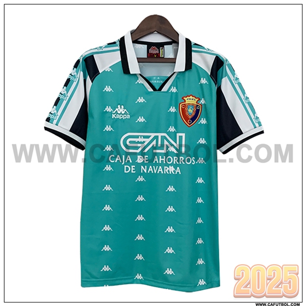 Segunda Camiseta de Osasuna Retro Verde/Blanco/Negro 1995/1997