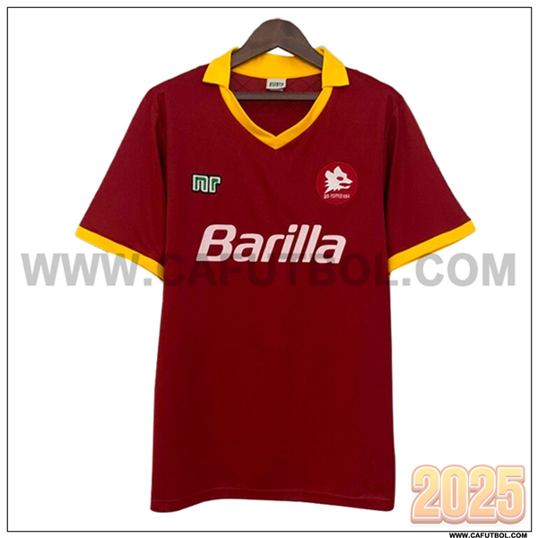 Primera Camiseta de AS Roma Retro Rojo/AMARILLO 1989/1990
