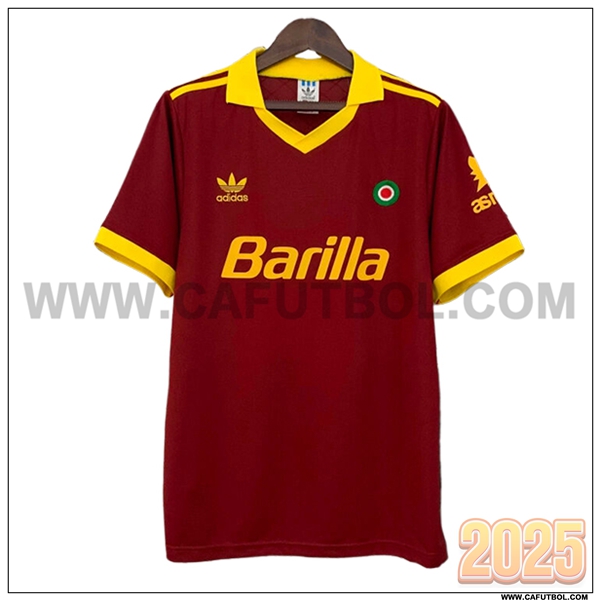 Primera Camiseta de AS Roma Retro Rojo/AMARILLO 1991/1992