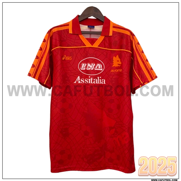 Primera Camiseta de AS Roma Retro Rojo/Naranja 1995/1996