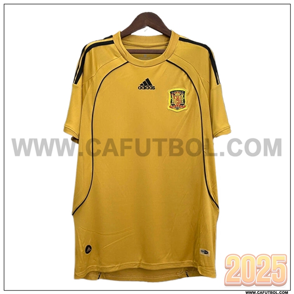 Segunda Camiseta de Espana Retro AMARILLO 2008
