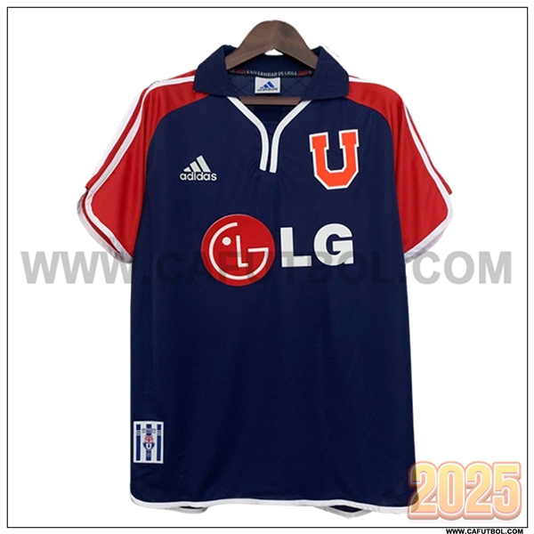 Primera Camiseta de Universidad de Chile Retro Azul/Rojo 2001/2002
