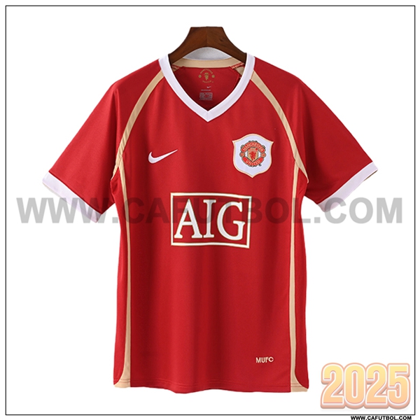 Primera Camiseta de Manchester United Retro Rojo 2006/2007