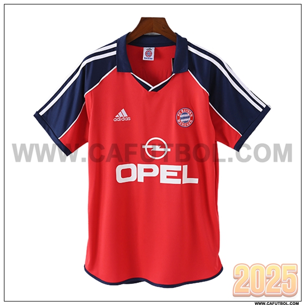Primera Camiseta de Bayern Munich Retro Rojo/Azul/Blanco 2000/2001