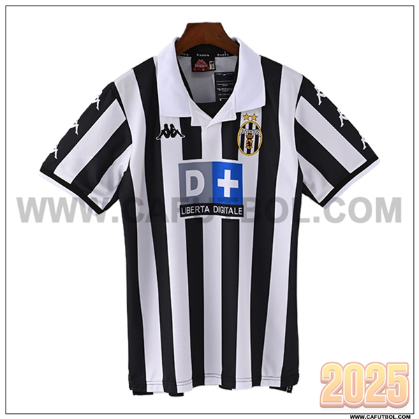 Primera Camiseta de Juventus Retro Blanco/Negro 1999/2000