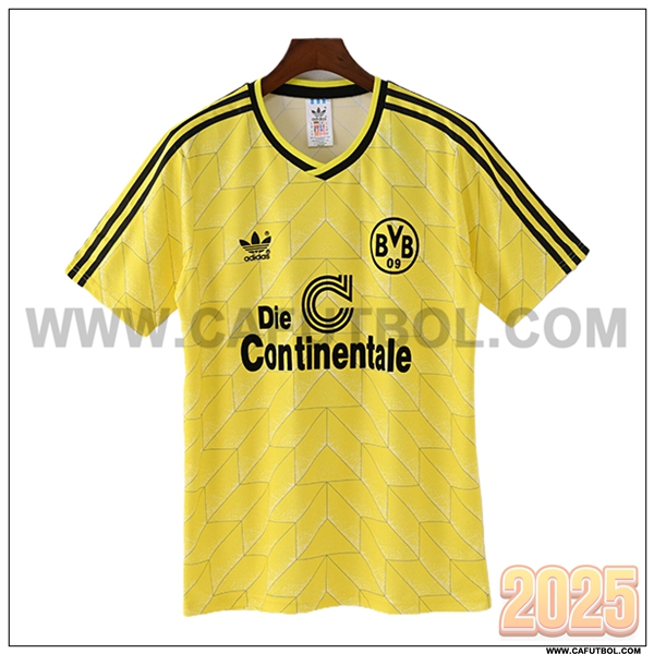 Primera Camiseta de Dortmund BVB Retro AMARILLO/Negro 1988/1989