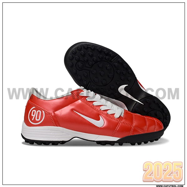 Nike Botas De Fútbol T90 TF Rojo/Blanco