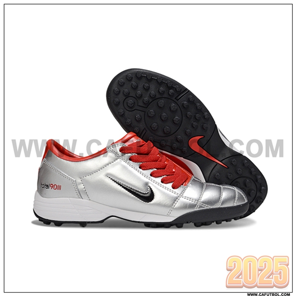 Nike Botas De Fútbol T90 TF Gris/Rojo