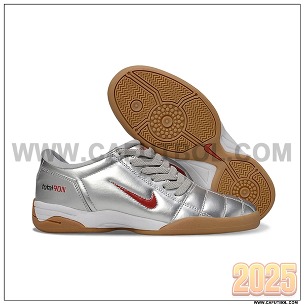 Nike Botas De Fútbol T90 IC Gris/Rojo