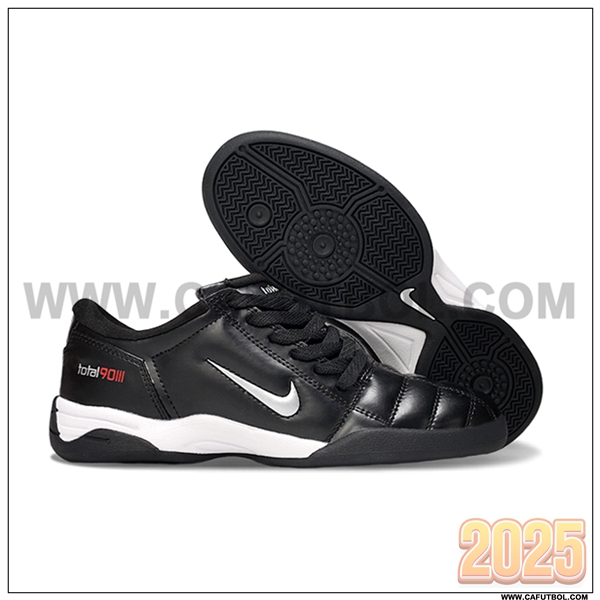 Nike Botas De Fútbol T90 IC Negro/Blanco
