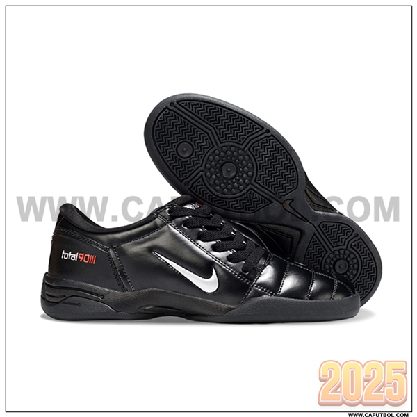 Nike Botas De Fútbol T90 IC Negro/Blanco -02