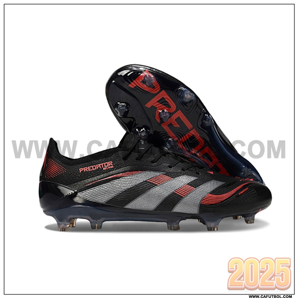 Adidas Botas De Fútbol 25 Predator Elite FG Negro/Gris/Rojo