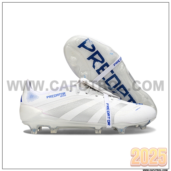 Adidas Botas De Fútbol 25 Predator Elite Tongue FG Blanco/Gris/Azul
