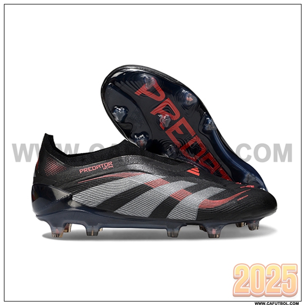 Adidas Botas De Fútbol 25 Predator Elite LL FG Negro/Gris/Rojo
