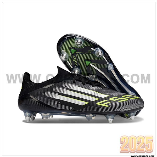 Adidas Botas De Fútbol F50 Elite SG Negro/Blanco/Verde