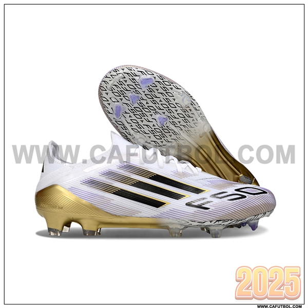 Adidas Botas De Fútbol F50 Elite FG Blanco/Negro/Amarillo -02