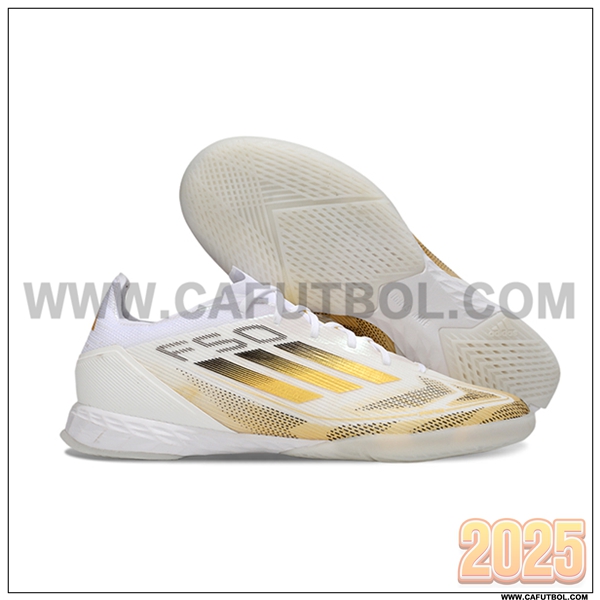 Adidas Botas De Fútbol F50 PRO IC Blanco/Amarillo