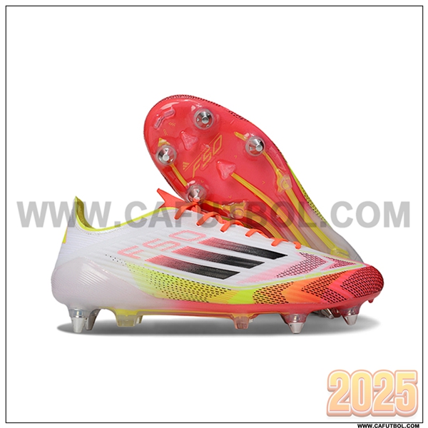 Adidas Botas De Fútbol F50 ELITE SG Blanco/Naranja/Amarillo