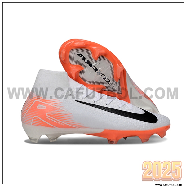 Nike Botas De Fútbol Air Zoom Mercurial Superfly IIX Elite FG Blanco/Naranja/Negro