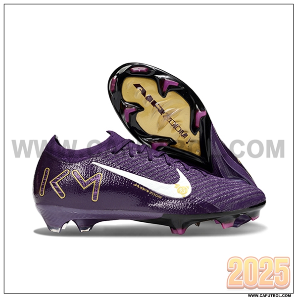 Nike Botas De Fútbol AIR Zoom Mercurial Vapor 16 Elite XXV FG KM Violeta/Blanco