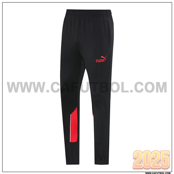 Pantalones Entrenamiento AC Milan Negro/Rojo 2025 2026
