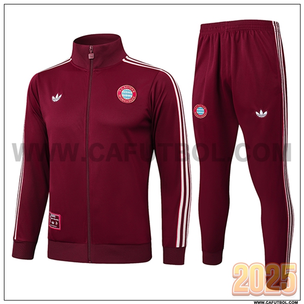 Chandal Chaquetas Futbol Bayern Munich Rojo/Blanco 2025 2026