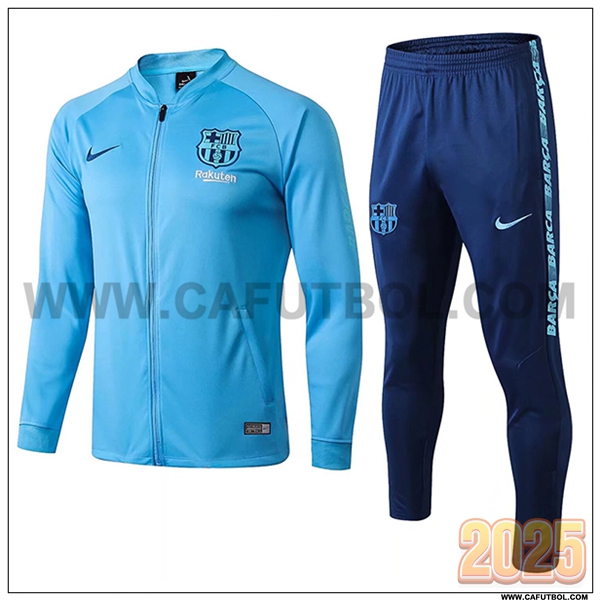 Chandal Chaquetas Futbol FC Barcelona Azul Claro 2025 2026