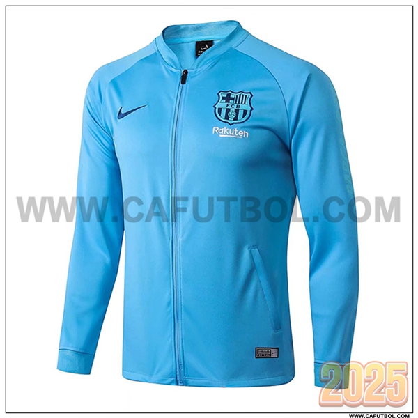 Chaquetas Futbol FC Barcelona Azul Claro 2025 2026