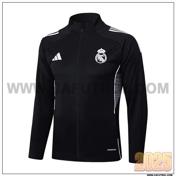 Chaquetas Futbol Real Madrid Negro/Gris 2025 2026