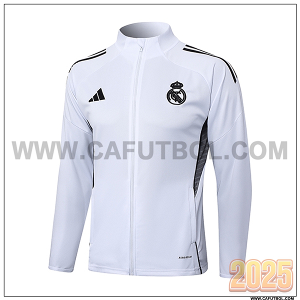 Chaquetas Futbol Real Madrid Blanco/Gris 2025 2026