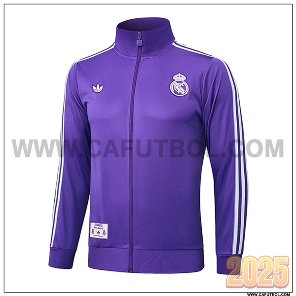 Chaquetas Futbol Real Madrid Violeta/Blanco 2025 2026