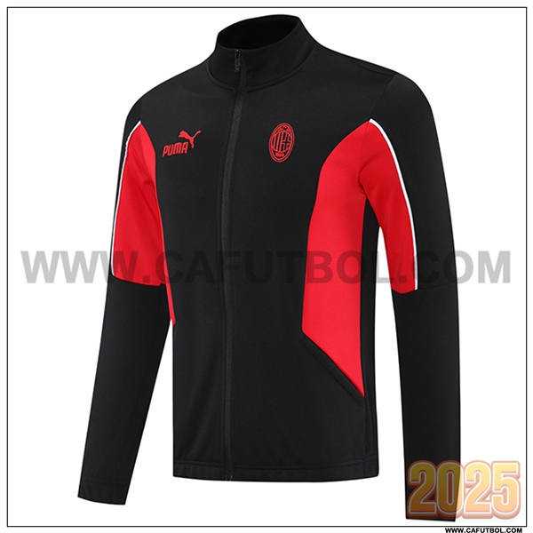 Chaquetas Futbol AC Milan Negro/Rojo 2025 2026