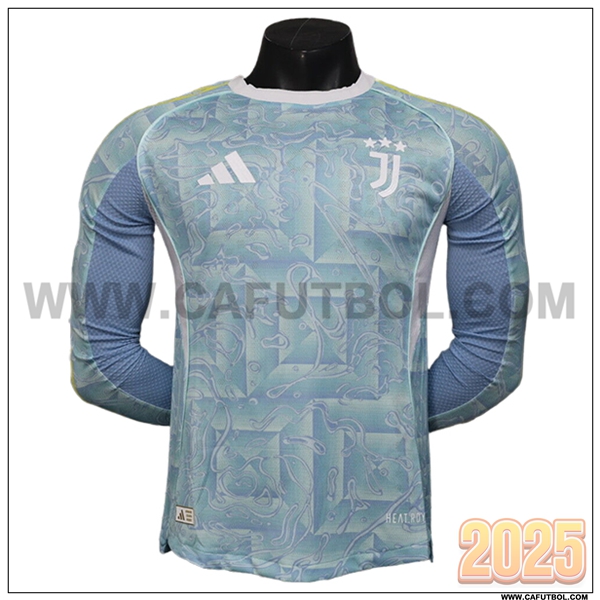 Segunda Camiseta Futbol Juventus Mangas largas Azul Version filtrada 2025 2026