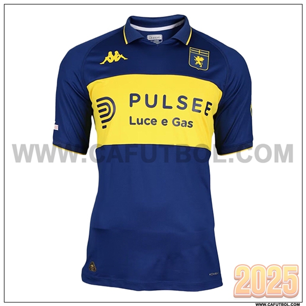 Nuevo Camiseta de Genoa Cuatro Azul/AMARILLO 2024/2025