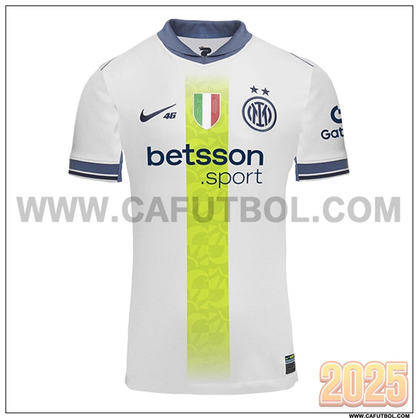 Nuevo Camiseta de Inter Milan Segunda Blanco/Verde VR46 Special Edition 2024/2025