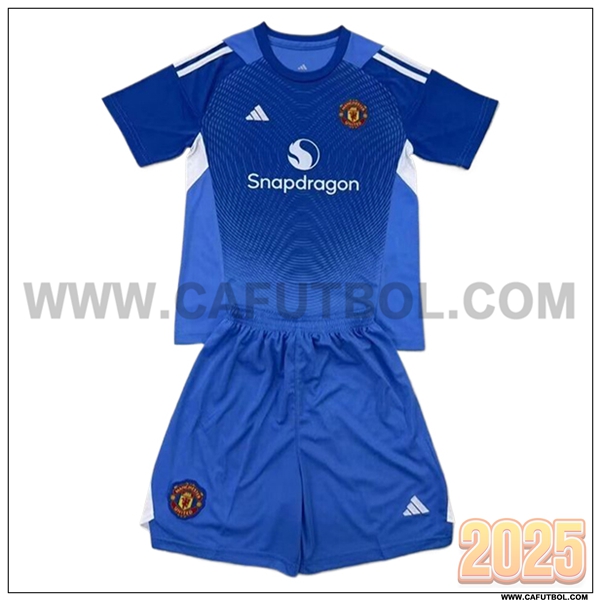 Camiseta de Portero Manchester United Ninos Azul 2025 2026