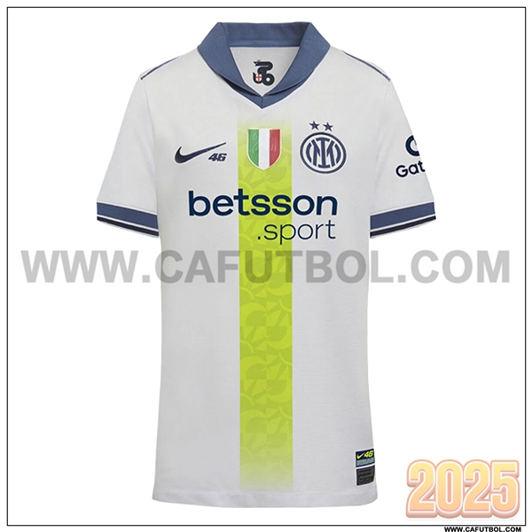 Segunda Camiseta Futbol Inter Milan Ninos Blanco/Verde VR46 Special Edition 2024/2025
