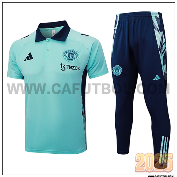Camiseta Polo Manchester United Verde/Azul 2025 2026