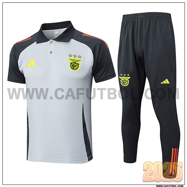 Camiseta Polo S.L.Benfica Gris/Negro 2025 2026