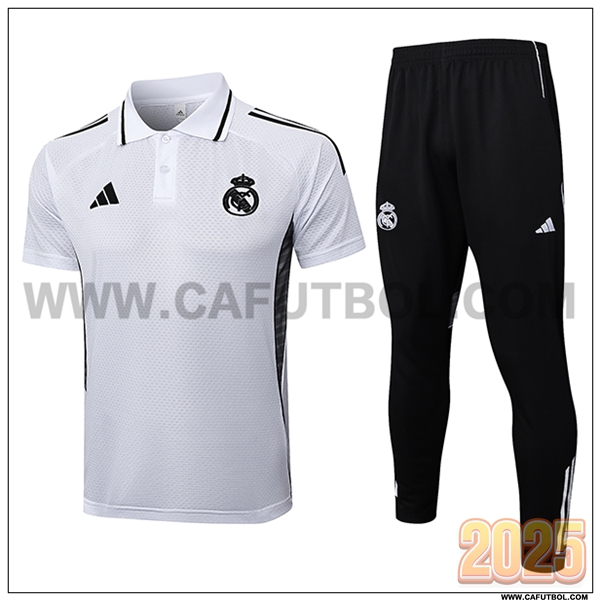 Camiseta Polo Real Madrid Blanco/Negro 2025 2026