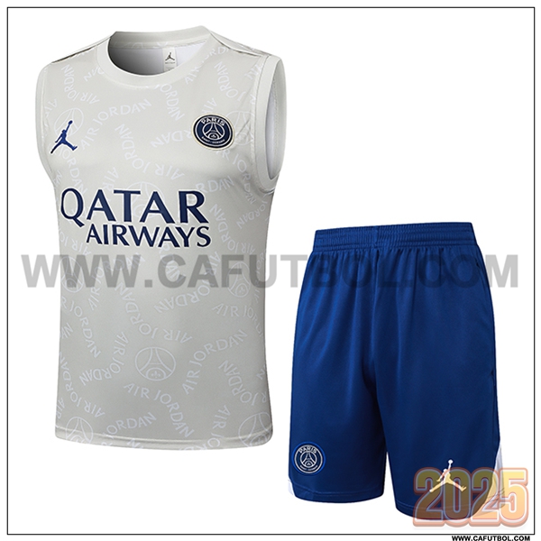 Camiseta Entrenamiento sin mangas PSG Gris Claro 2025 2026