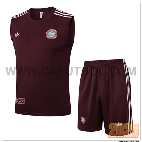 Camiseta Entrenamiento sin mangas Bayern Munich Marrón/Blanco 2025 2026