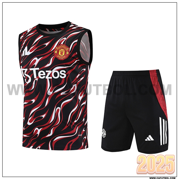 Camiseta Entrenamiento sin mangas Manchester United Rojo/Negro 2025 2026