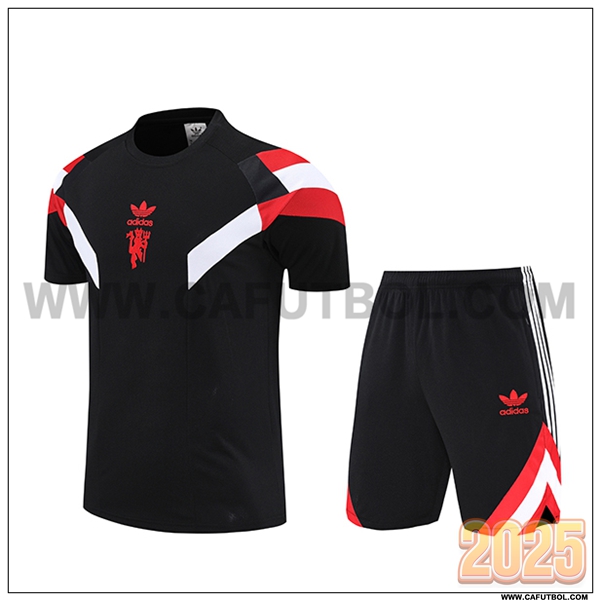 Camiseta Entrenamiento Manchester United Negro/Blanco/Rojo 2025 2026