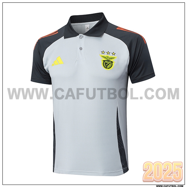 Camiseta Polo S.L.Benfica Gris/Negro 2025 2026
